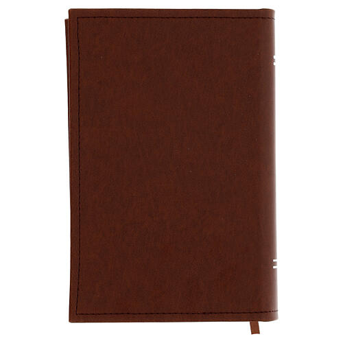 Bibel aus Kunstleder in braun und silbernem Jesus-Motiv 5