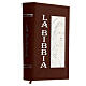 Biblia w brązowej skóropodobnej okładce, z wizerunkiem Jezusa ze srebrnego bilaminatu s3