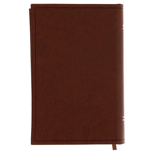 Bible with Jesus image in brown leather imitation with double laminated silver 5