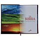 Bible with Jesus image in brown leather imitation with double laminated silver s2