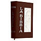 Bible with Jesus image in brown leather imitation with double laminated silver s3