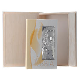 Bomboniere sacre e ricordini: Bibbia in similpelle immagine Gesù in bilaminato argento