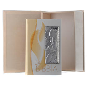 Bomboniere sacre e ricordini: Bibbia in similpelle immagine S. Famiglia in bilaminato argento