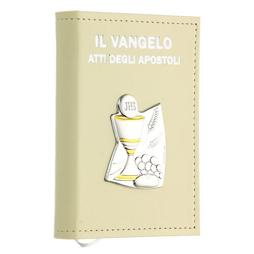 Taufevangelium aus Kunstleder mit Etui und Silber-Laminat-Plakette 5