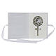 Baptism rosary holder in leather imitation with image in double laminated silver s2