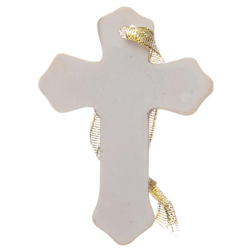 First communion bombonniere white cross in resin for girl 2