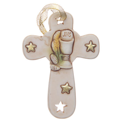 Bonbonnière Communion croix résine calice étoiles 1