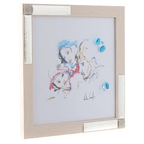 Dicas de Presentes e Lembrancinhas: Dica de presente aguarela Alegria de Família 27x27 cm prata Dicas de Presentes e Lembrancinhas: Dica de presente aguarela Alegria de Família 27x27 cm prata