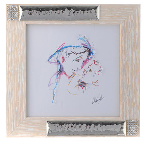 Protective Mother watercolour painting gift idea 16X16 cm silver 1
