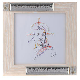 Dicas de Presentes e Lembrancinhas: Dica de presente quadro Cristo Esperança aguarela prata 16x16 cm Dicas de Presentes e Lembrancinhas: Dica de presente quadro Cristo Esperança aguarela prata 16x16 cm
