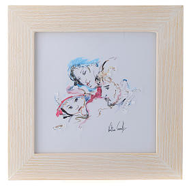 Dicas de Presentes e Lembrancinhas: Dica de presente quadro Alegria de Família aguarela 16x16 cm com cristais