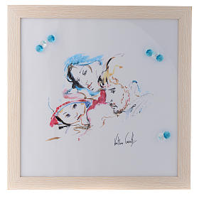 Dicas de Presentes e Lembrancinhas: Quadro Alegria de Família aguarela 36x36 cm cristais