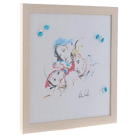 Dicas de Presentes e Lembrancinhas: Quadro Alegria de Família aguarela 36x36 cm cristais