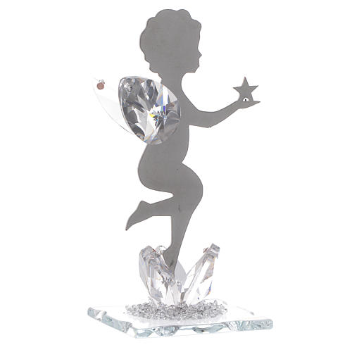 Angel bombonniere with star in stainless steel and crystal 11 cm 1