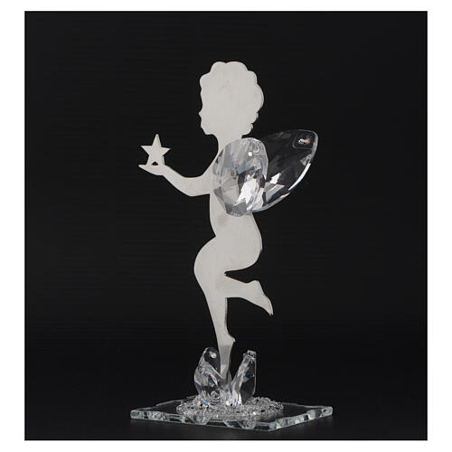 Gastgeschenk Engel mit Stern aus Edelstahl und Kristall, 16 cm 3
