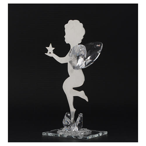 Angel bombonniere with star in stainless steel and crystal 16 cm 3