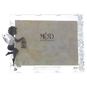 Bomboniere sacre e ricordini: Bomboniera  Portafoto Angelo inox lanterna 9x12 con cristalli