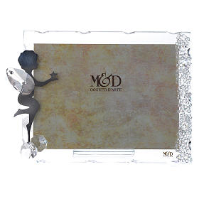 Bomboniere sacre e ricordini: Bomboniera  Portafoto Angelo inox stella 9x12 con cristalli