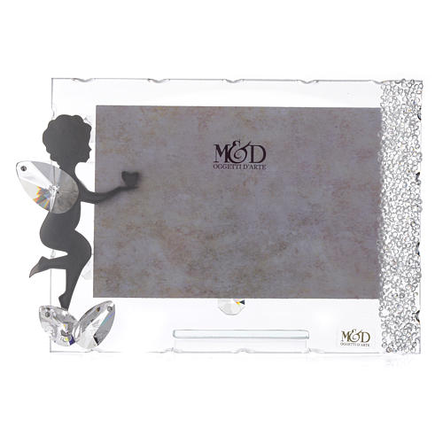 Angel photo frame with heart in stainless steel 10x15 cm 1