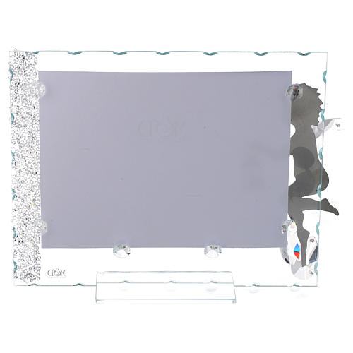 Porta-fotografia anjo inox lanterna 15x20 cm cristais 2