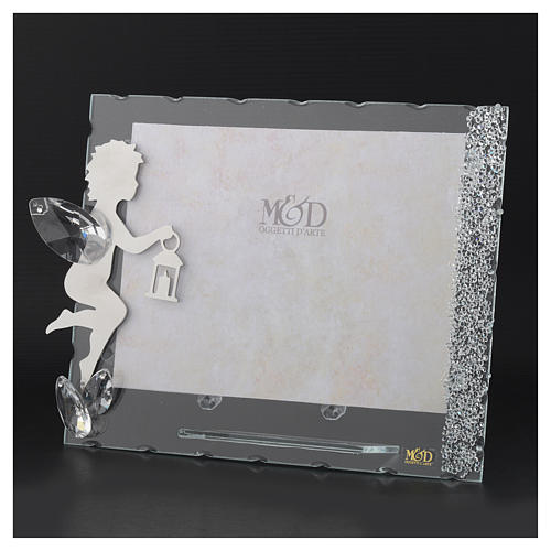 Angel photo frame in stainless steel with crystals 15x20 cm 3