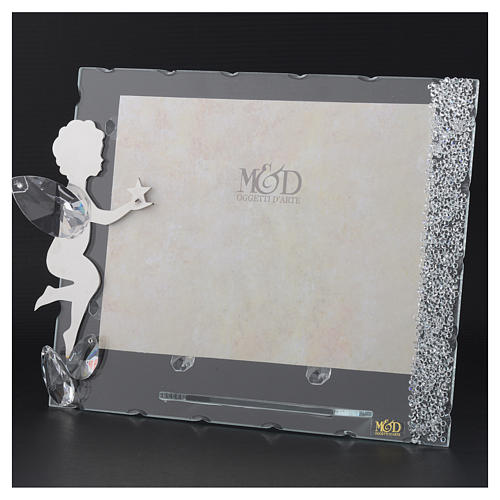 Angel photo frame with star and crystals 15x20 cm 3