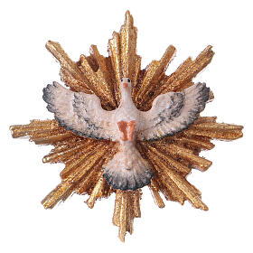 Heiliger Geist mit Schein aus Grödnertal-Holz und Etui , 5,5 cm