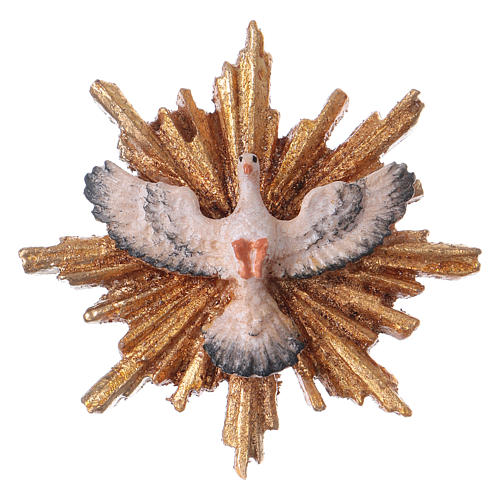 Espíritu Santo con corona de rayos 5,5 cm madera Val Gardena con estuche 1