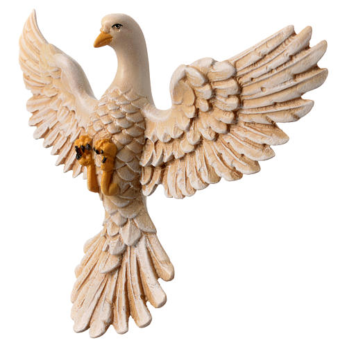 Dove in painted wood Valgardena 12 cm 2