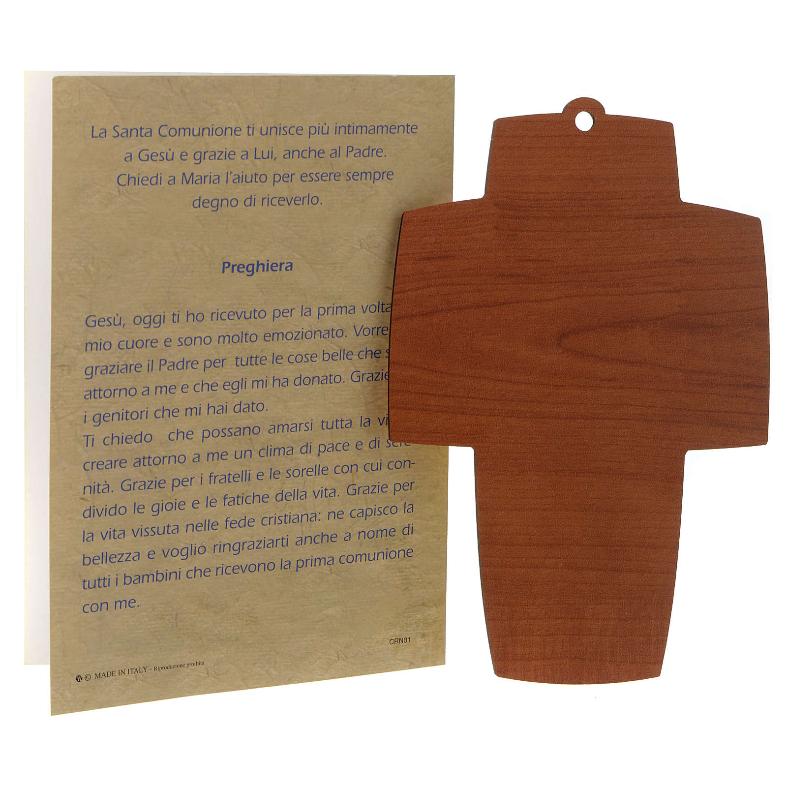 Wooden Cross With First Communion Certificate Online Sales On Holyart Com