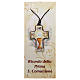 Wooden cross for the first communion with cord and card s1