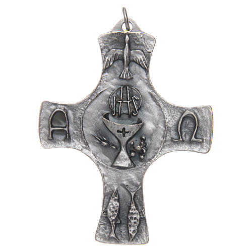 Krzyż Pierwsza Komunia metal posrebrzany 1