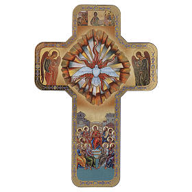 Cruz Espírito Santo impressão madeira 10x15 cm