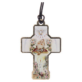 Wooden cross with cord 3x5 cm