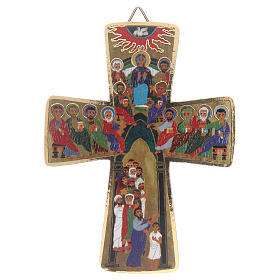 Croix en bois Pentecôtes 7,5x10 cm