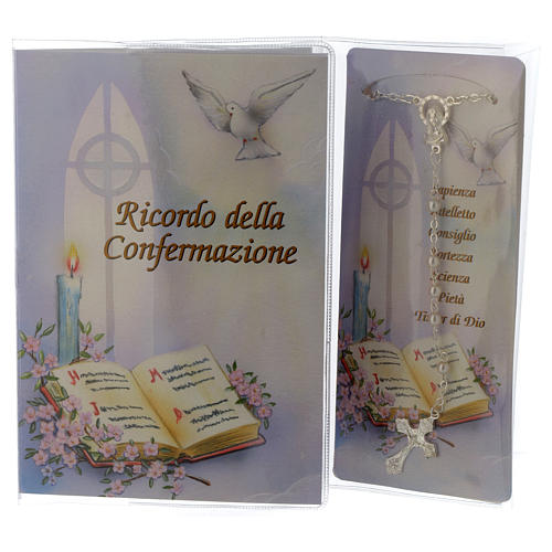 Confirmation memory booklet with rosary in Italian 1