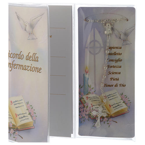 Confirmation memory booklet with rosary in Italian 3