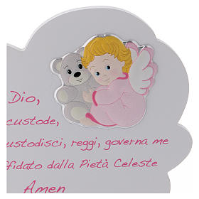 Tavola Nuvola rosa con preghiera e angelo