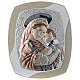 Our Lady with Baby Jesus silver plaque on wood, dove-grey and white color s1