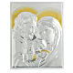 Holy Family silver plaque on wood with golden decoration s1