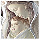 Our Lady and Baby Jesus painting in silver and coloured molded board s2