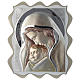 Cuadro Virgen con Niño plata coloreada madera s1