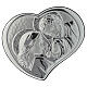 Bild in Herzform Heilige Familie mit Silber-Plakette aus Holz s1