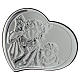 Guardian Angel silver bas relief on wengè wood, heart shaped s1