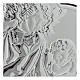 Guardian Angel silver bas relief on wengè wood, heart shaped s2