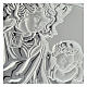 Guardian Angel with lantern silver bas relief on white wood s2