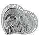 Holy Family silver bas relief on white wood s1