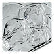 Holy Family silver bas relief on white wood, heart shaped s3