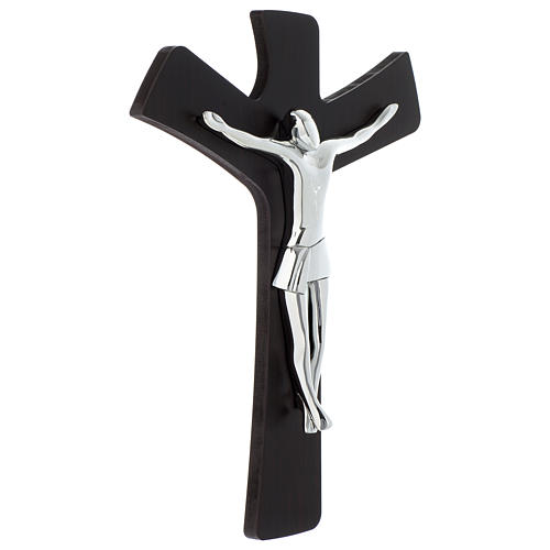 Wooden crucifix with silver plaque 8x10 inc 3