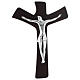 Wooden crucifix with silver plaque 8x10 inc s1